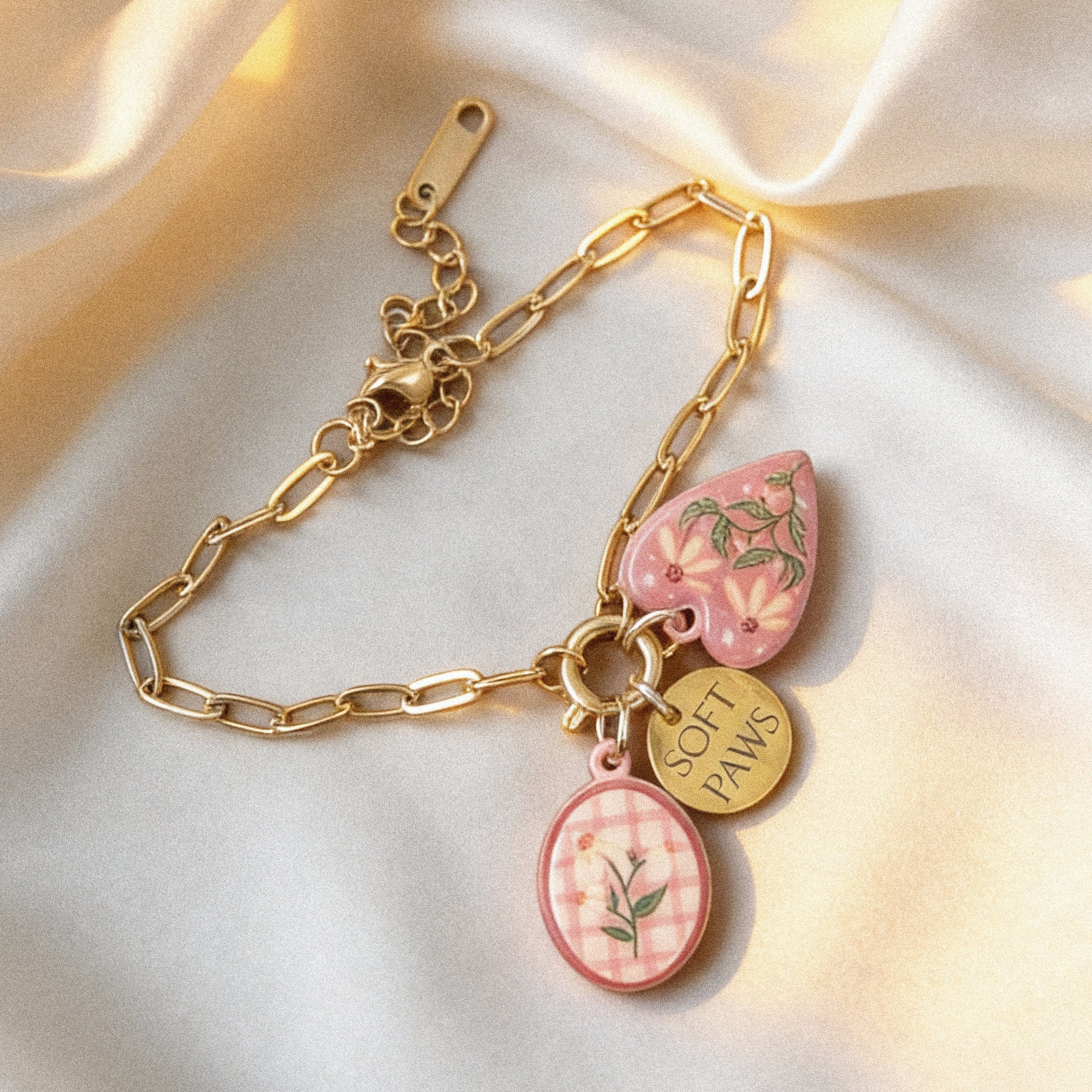 Gold Bracelet - Pink