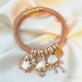 Leather Bracelet  - Pearl