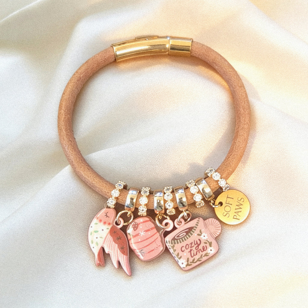Leather Bracelet - Pink