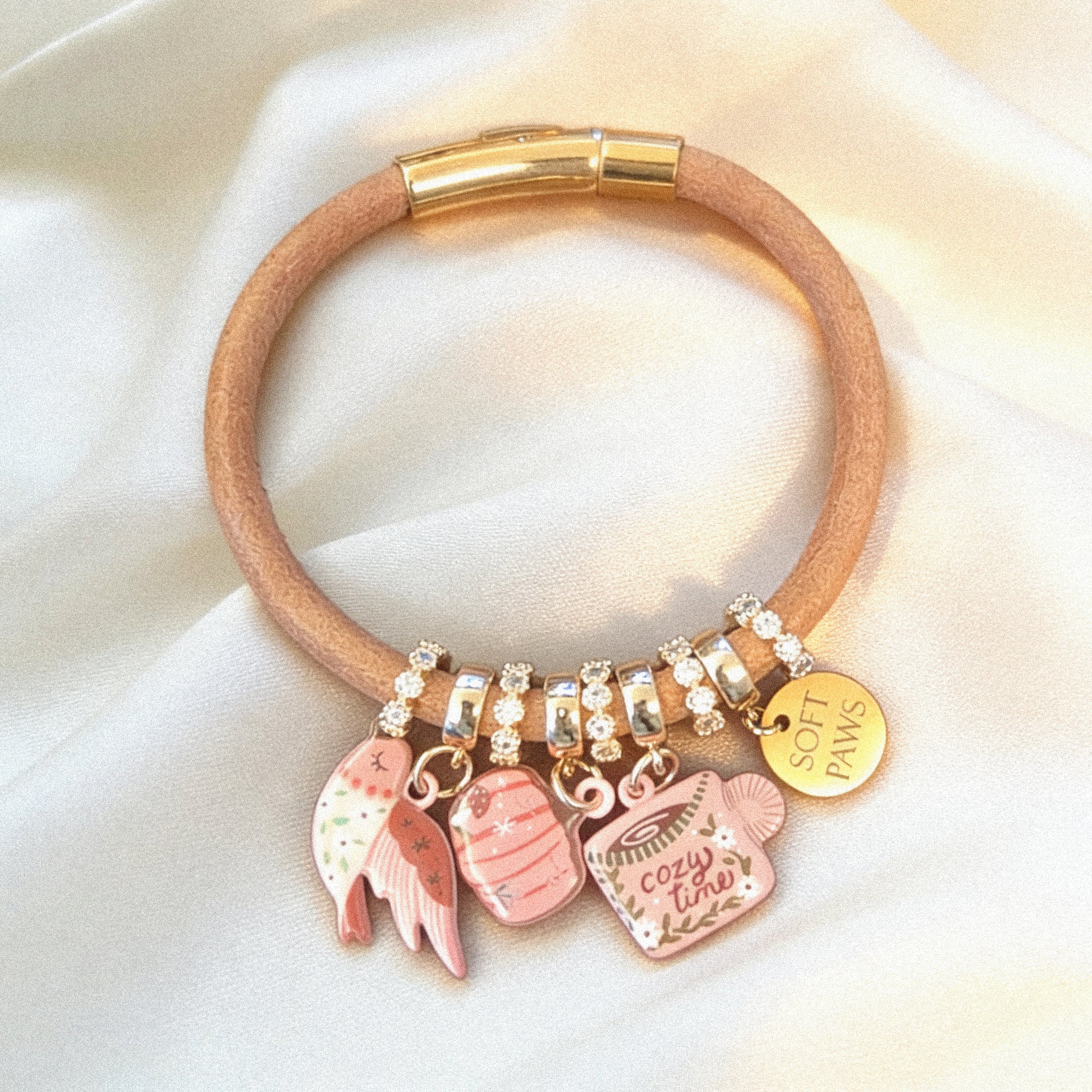 Leather Bracelet - Pink