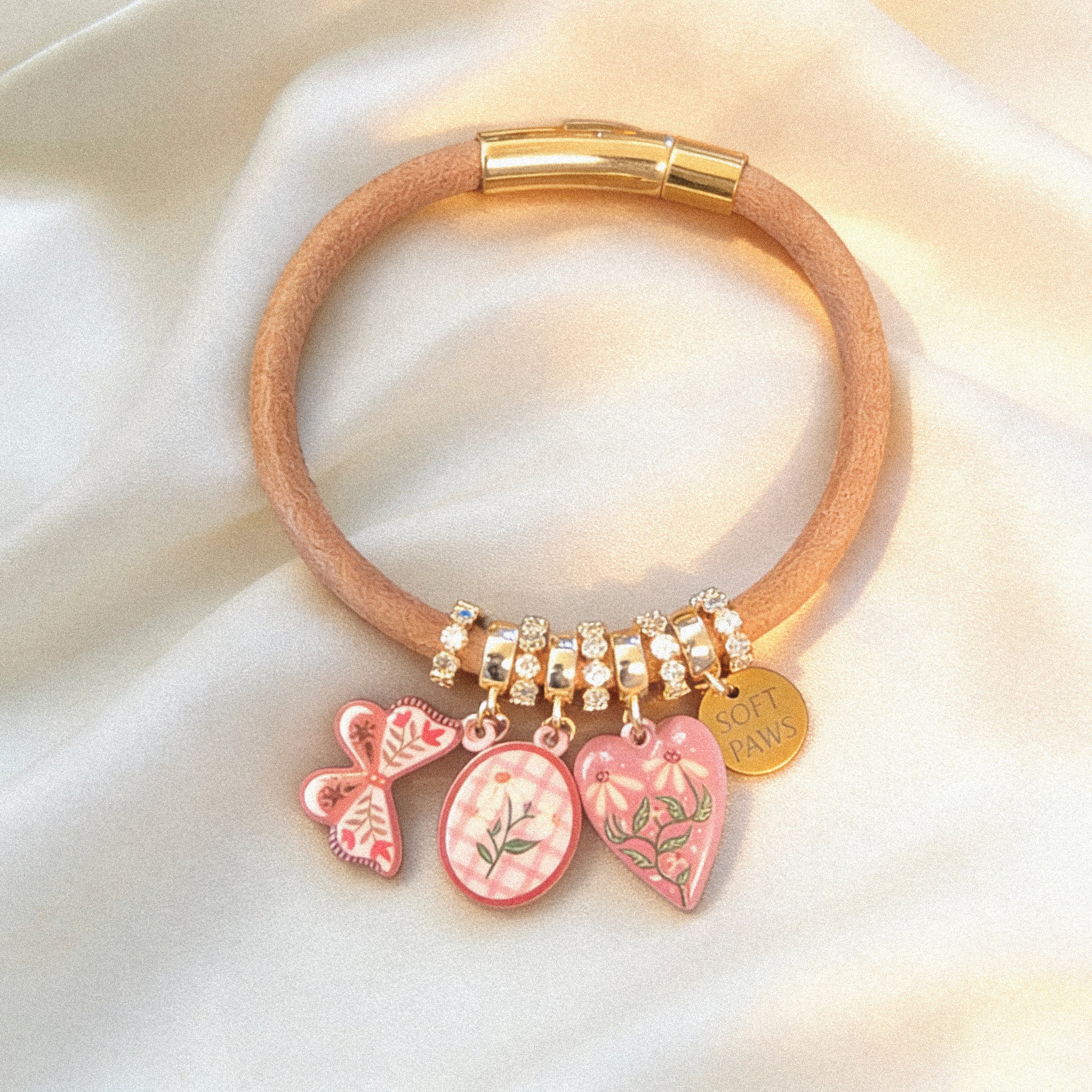 Leather Bracelet - Pink