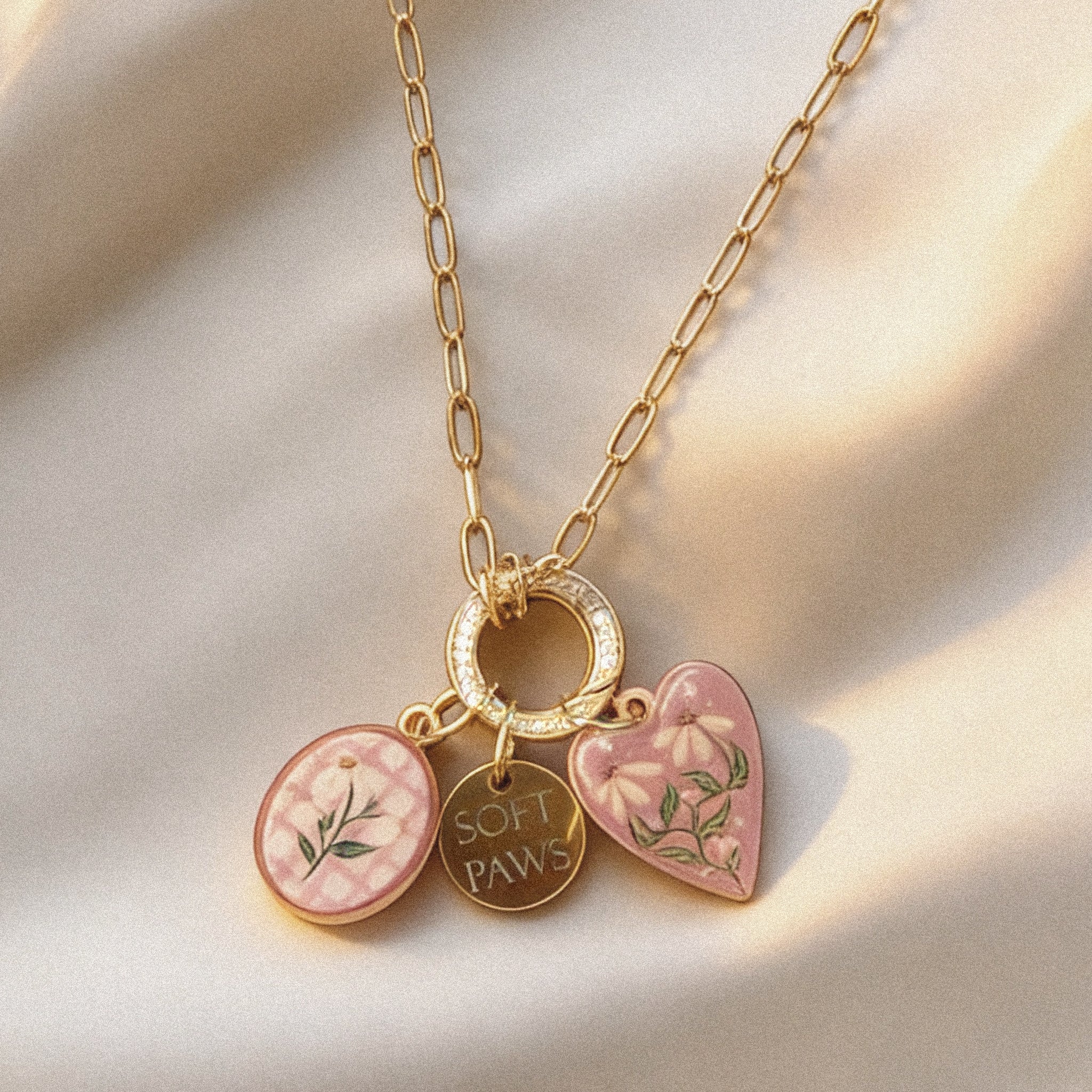 Gold Necklace - Pink